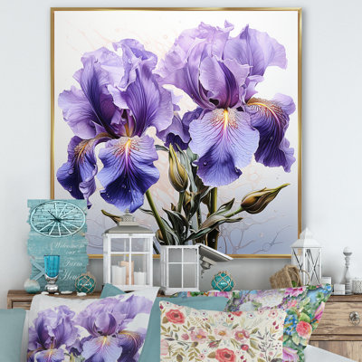 Mauve iris, splendeur réaliste - Art mural iris