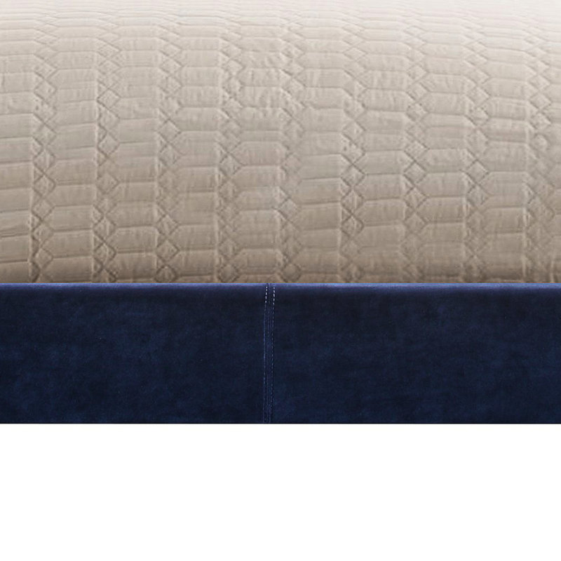 Lit de luxe très grand bleu foncé - Revêtement en velours, structure de l'est robuste avec panneau à 4 lattes pour matelas, sommier tapissier pour plus de durabilité, 6 pieds de support stables