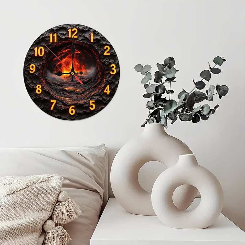 Horloge murale Volcano Lava Rock