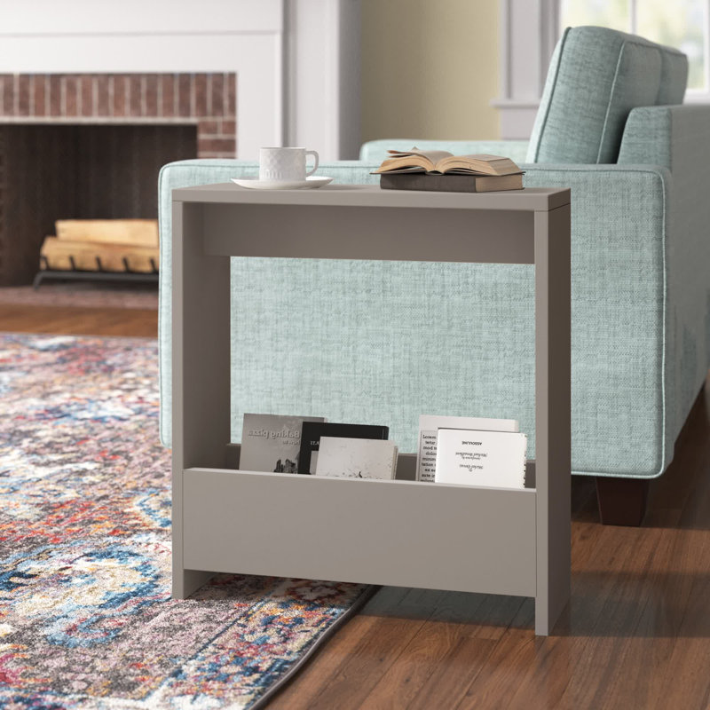 Frame End Table with Storage, Light Mocha