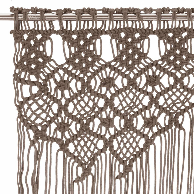  Rideau Macrame en coton 55,1 po x 94,5 po, Taupe