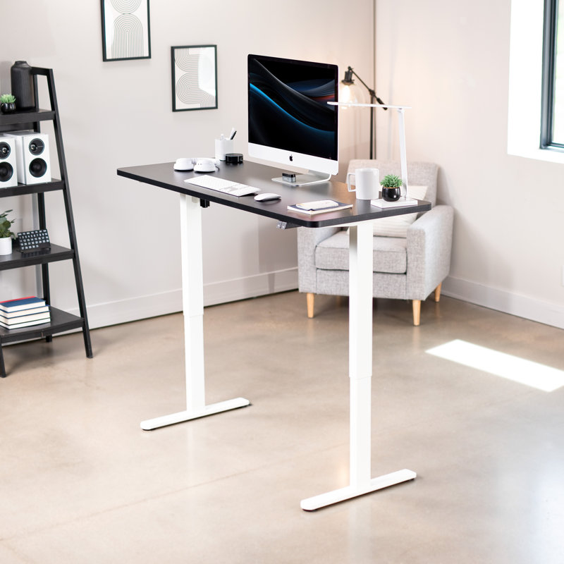 Bureau électrique à hauteur ajustable, série DESK-KIT-B06B, Noir / Blanc