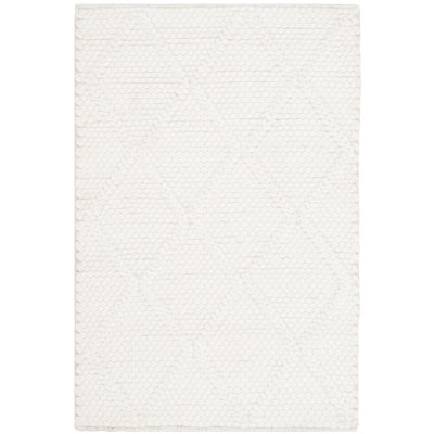Krizal Hand Woven Wool/Viscose Geometric Rug in Ivory