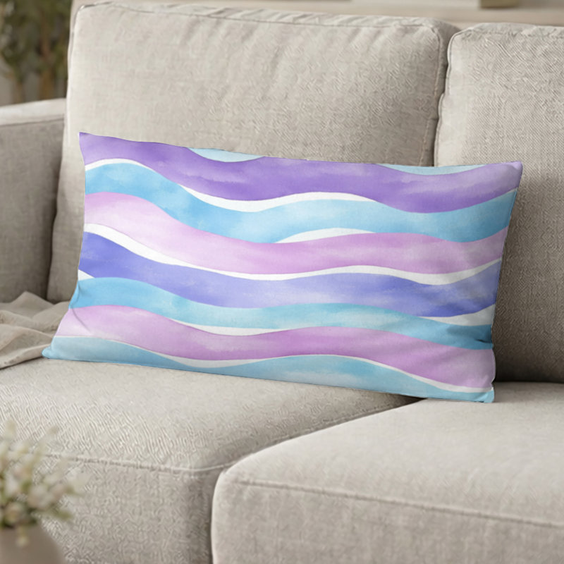 Coussin décoratif abstrait - Bord de mer, H 12 po x l 20 po
