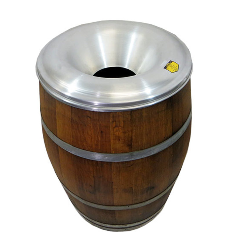 Solid Wood Open Outdoor Trash/Recycling Bins - 52 Gallons