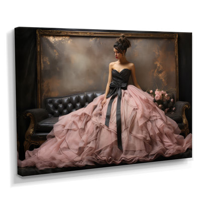 Fashion Pink Dress Elegance Unveiled II - Fashion Framed Prints