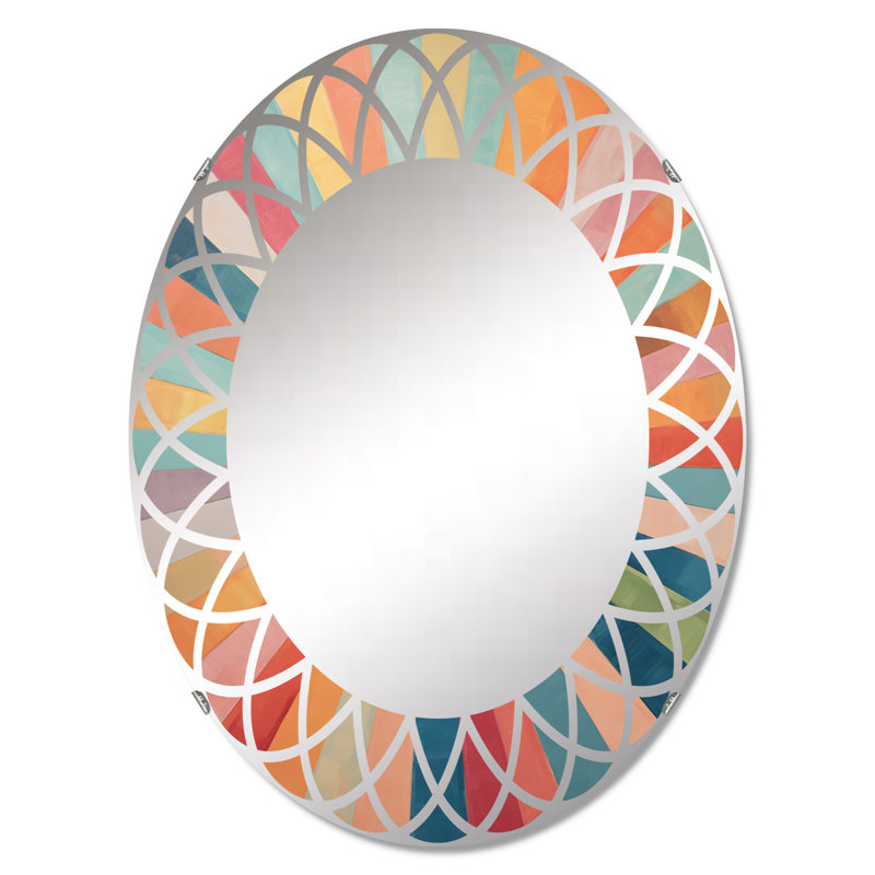 Kourou - Miroir mural Mid-Century ovale, 30 po x 20 po