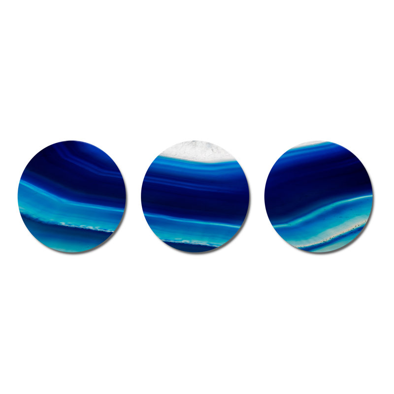 «Blue Slice Agate Crystal», ensemble de 3 impressions non encadrées