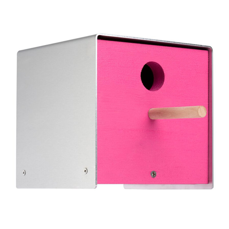 Nesting Box Mounted Birdhouse, Pink