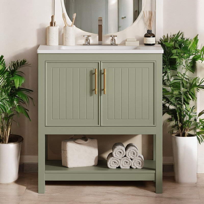 Base de meuble-lavabo simple 29,9 po seulement, Vert