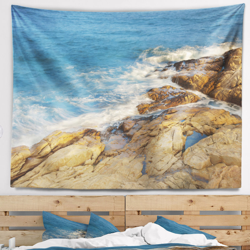 Tapisserie mer de mer roche, H 50 po x l 60 po