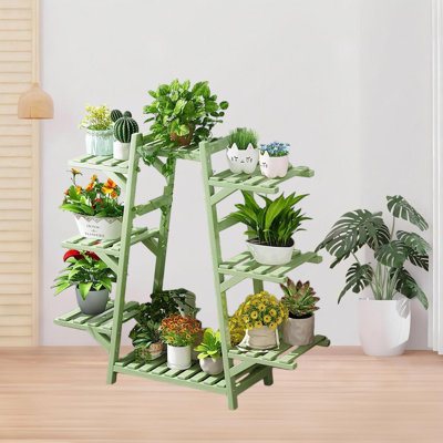8 Tier Bamboo Plant Shelf Stand for Indoor and Outdoor