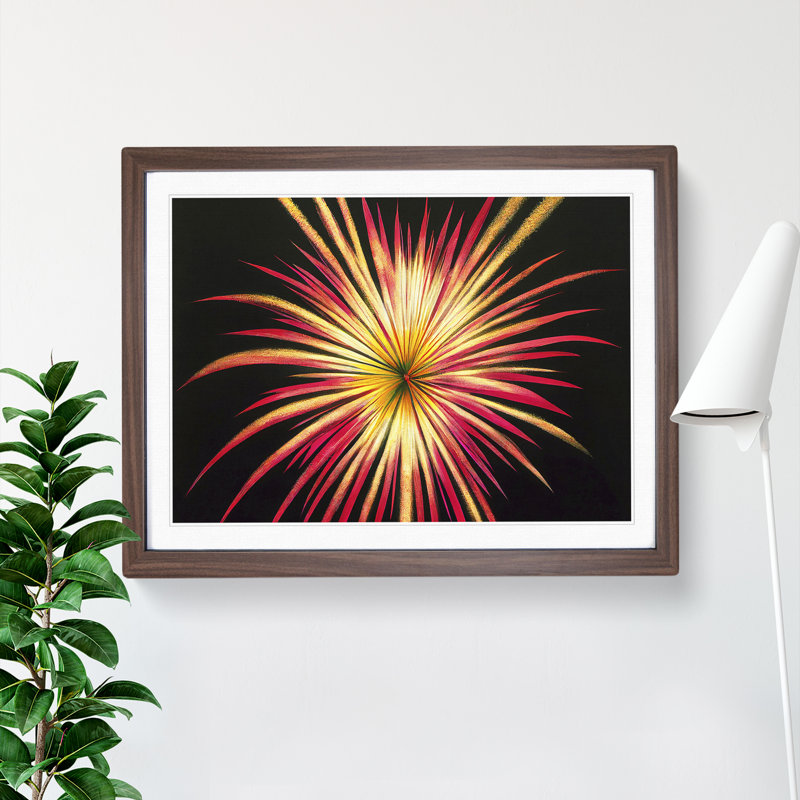 Glowing Fireworks - Framed Print, Walnut, 34cm H x 46cm W x 2cm D