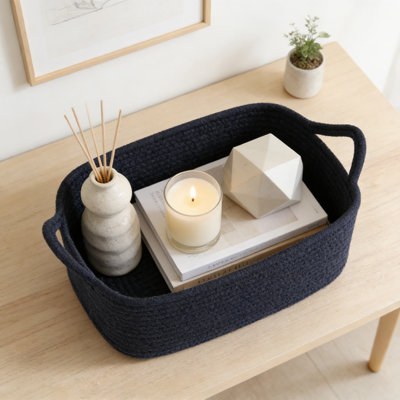 Panier de rangement tissé avec poignées, panier-cadeau en coton naturel pour les fêtes de naissance, organisation de chambre de bébé, jouets pour animaux de compagnie et décoration intérieure