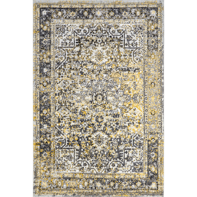 Dolezal Gold Area Rug, Rectangle 9'10" x 14'