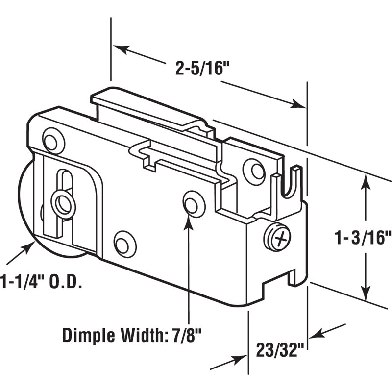 1-1/4 in. Steel, C-Tab Ball Bearing Roller Assembly (Single Pack)
