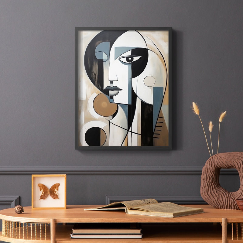 Série LUL WOMEN - reproduction encadrée de qualité supérieure - prête à être accrochée - aucun clou requis, Noir