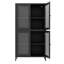 Armoire en métal à 4 portes en verre avec 4 tablettes et service excellent