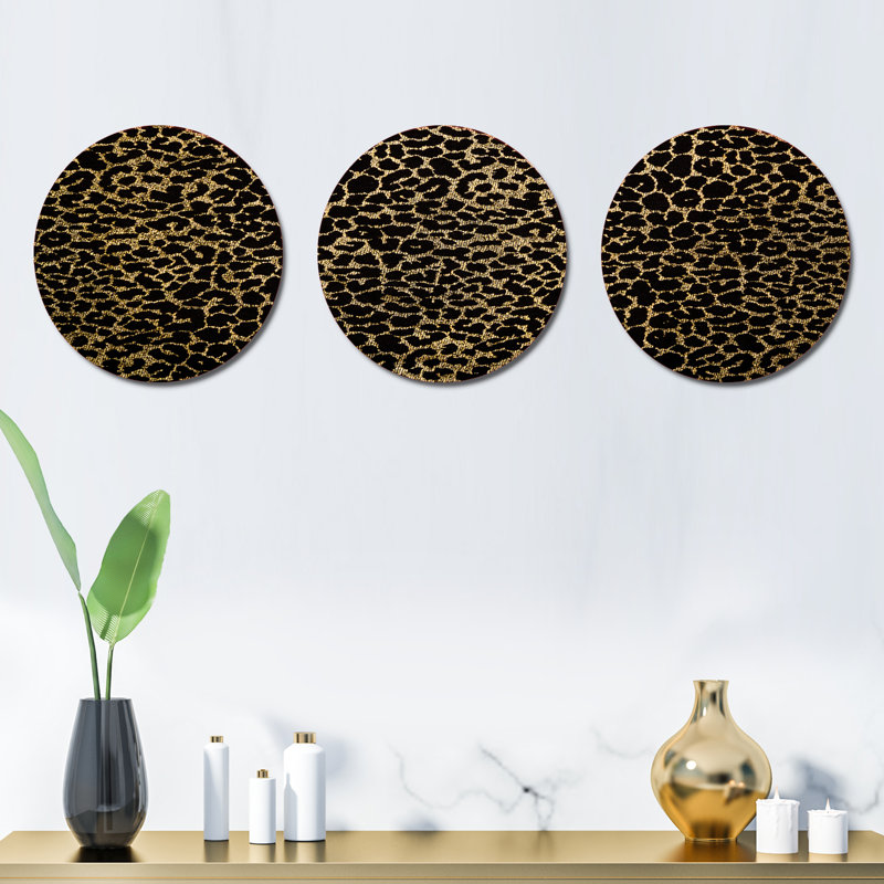 «Leopard Fur, Safari V», ensemble de 3 impressions