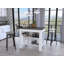 Table pour îlot de cuisine Brooklyn, poste de travail spacieux avec 3 tablettes de rangement ouvertes et 4 pieds robustes, plateau en bois naturel, design moderne-559241602-559241603