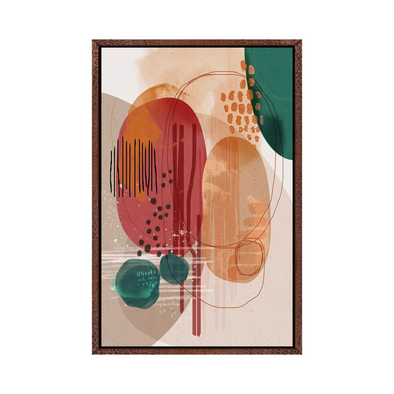 Fire - Print on Canvas, 66.04cm H x 45.72cm W x 3.81cm D, Classic Brown Wood Floater Framed