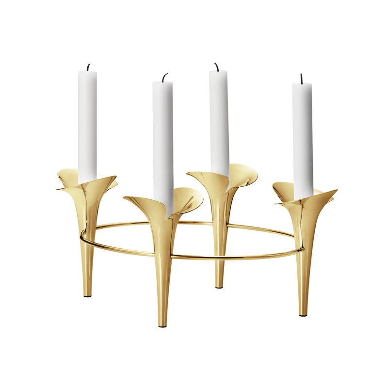 BLOOM Taper Candleholder, Gold