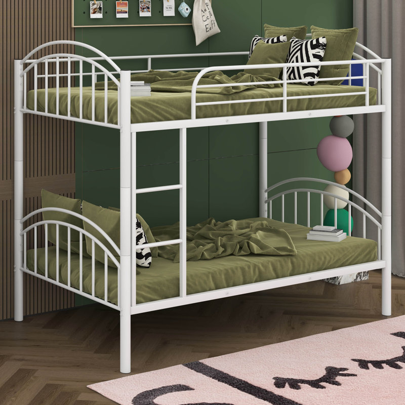Grateron Kids Twin Over Twin Bunk Bed, White