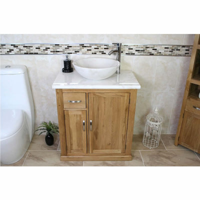 Decosta 750 mm Freestanding Single Vanity with Vessel Stone Basin