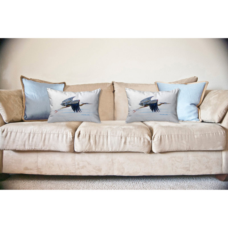  Coussin lombaire intérieur / extérieur Eddie's Heron, Bleu, H 16 po x l 20 po x P 6 po