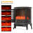 22" Electric Fireplace Heater with Flame Effect, Freestanding Fireplace with Adjustable Temperature