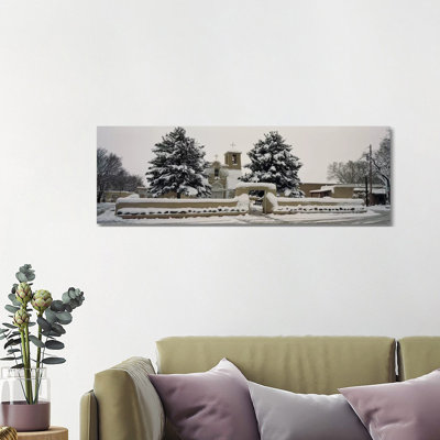 Facade Of A Church, San Francisco De Asis Church, Ranchos De Taos, Taos, New Mexico, USA - Wrapped Canvas Panoramic Print