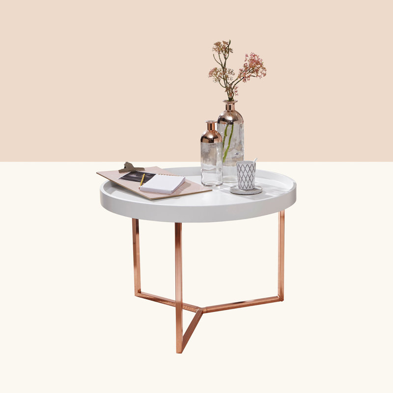 Helen Frame Coffee Table, Copper/White