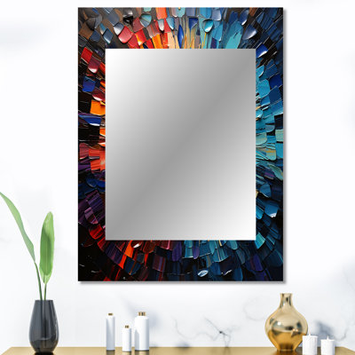 Mandu coloré vinyle disque vinyle mosaïque I - miroir de disques vinyle, miroir mural décoratif moderne, art imprimé en métal