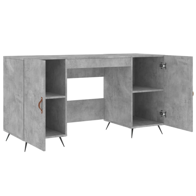 Samara Metal Base Writing Desk, Concrete Grey