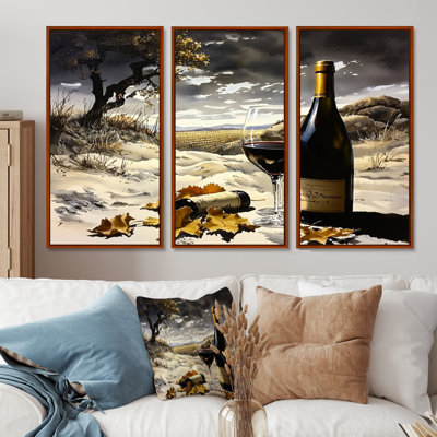 Wine Wisdom By The Vineyard I - Wine & Champagne Wall Art Print Set