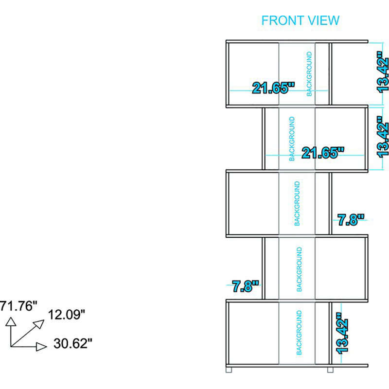 Angelica Geometric Bookcase, White