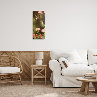 Two Fluttering Hummingbirds Canvas Wall Art by Mark Kelso