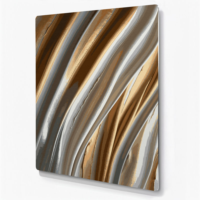 Art mural en métal gris clair DiagonalStripes, H 20 po x l 16 po