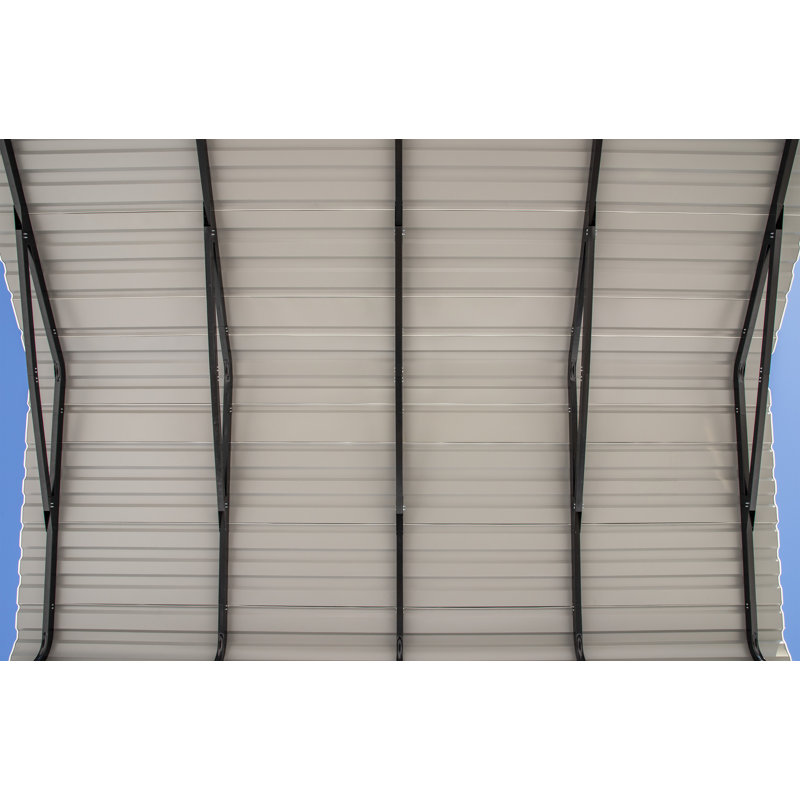 Galvanized Steel Rv Carport, 14X38X14, Charcoal