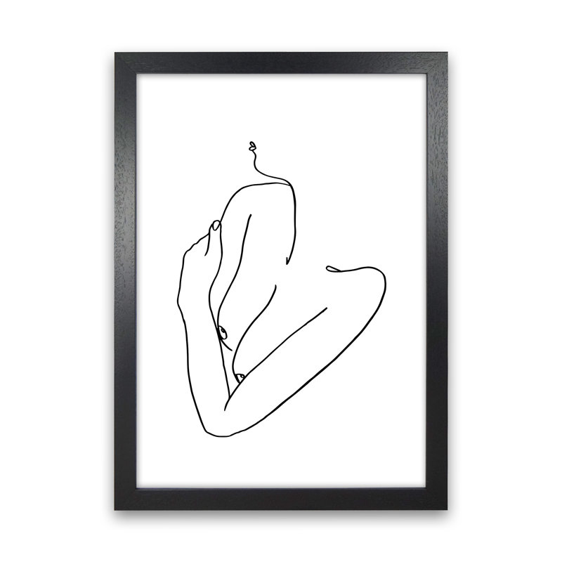 Female Holding Arms - Print, 46cm H x 34cm W x 3cm D, Black Frame