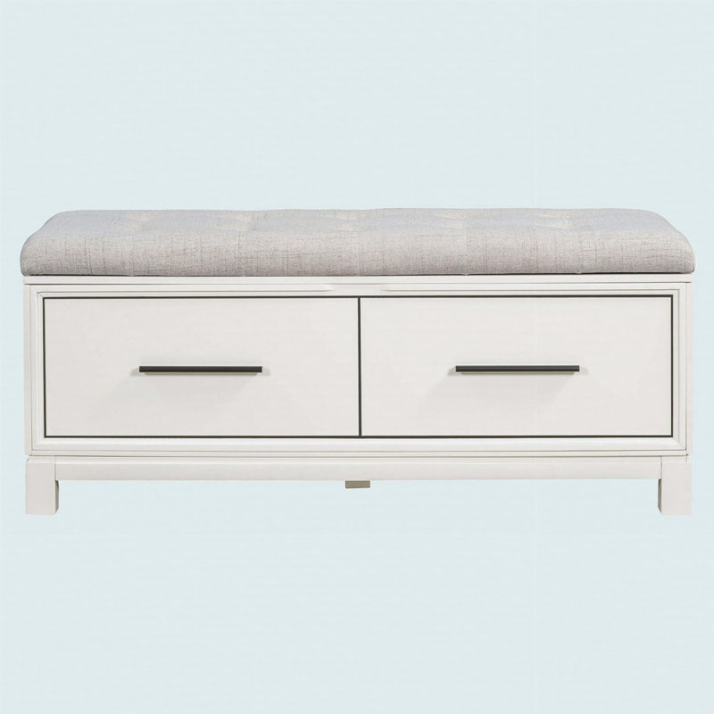 Shoe Bench With Removable Cushion, Entryway Bench With Hidden Storage, White
