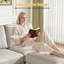 Canapé modulaire de 97 po, canapé en L avec repose-pieds mobile, canapé en velours côtelé confortable avec coussin à ressorts-682220866