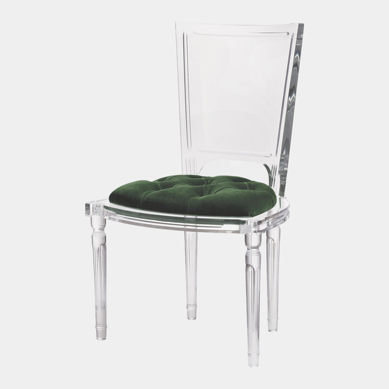 Marilyn Acrylic Side Chair-Black, Green