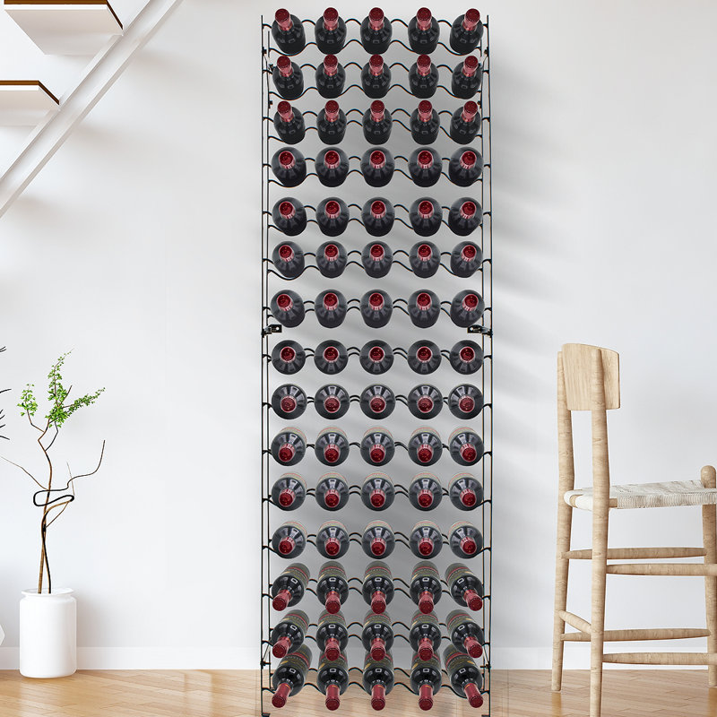  75-Bottle Freestanding Wine Rack Stand, 60" H x 38" W x 10" D