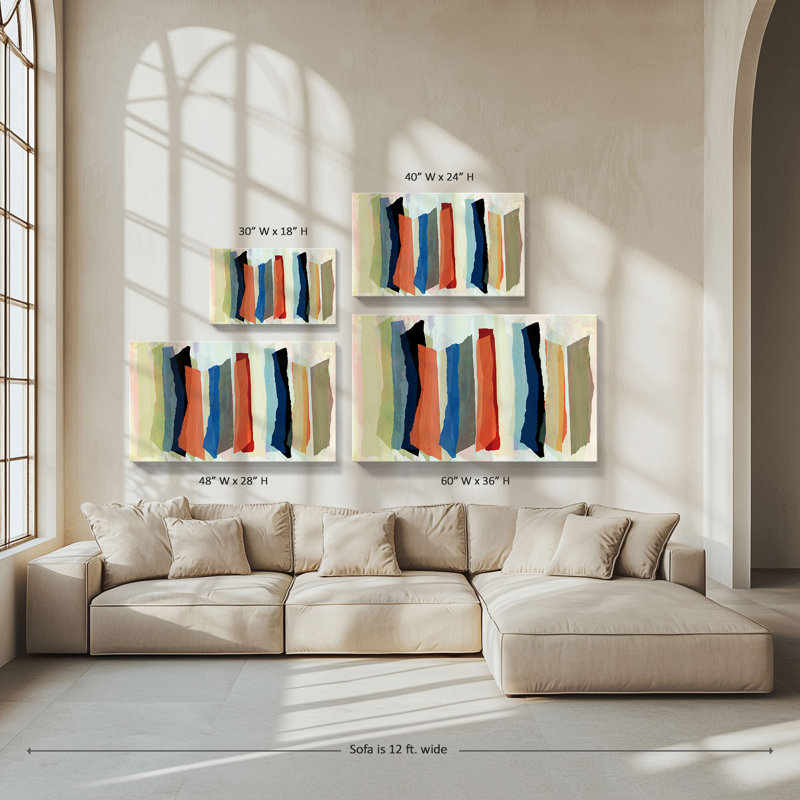 "Scattered Rainbow" par Susan Jill, reproduction sur toile, H 36 po x l 60 po x P 1,5 po