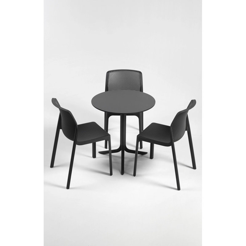 Bit Outdoor Dining Side Chair, Anthracite