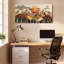 Ensemble de 1 tableau sur toile tendue représentant un paysage de montagne-972249844