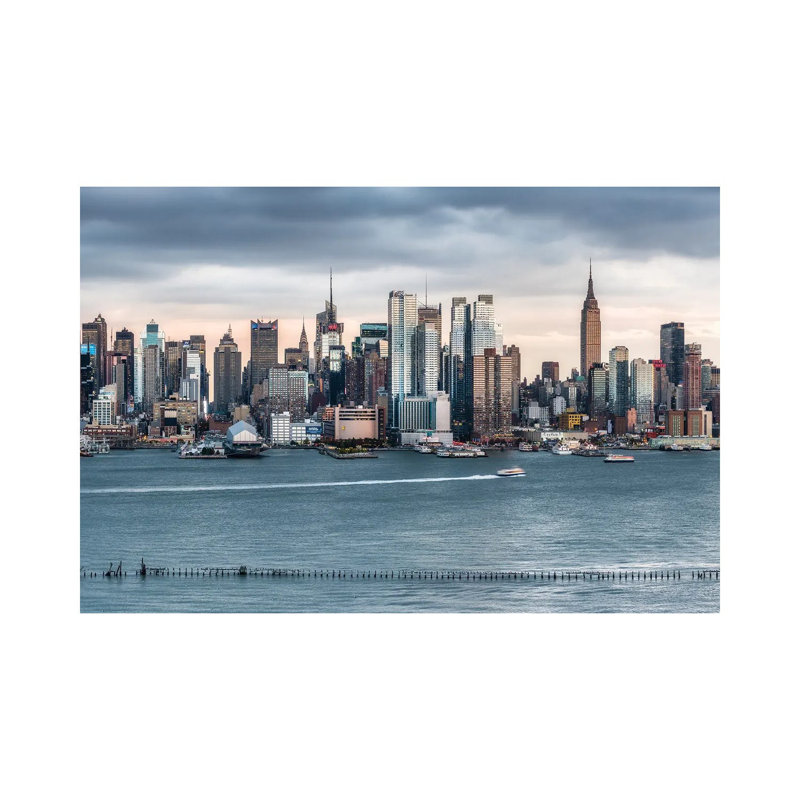 Manhattan Skyline Along The Hudson River, New York City, Usa by Jan Becke - Wrapped Canvas Print, 20.32 cm H x 30.48 cm W