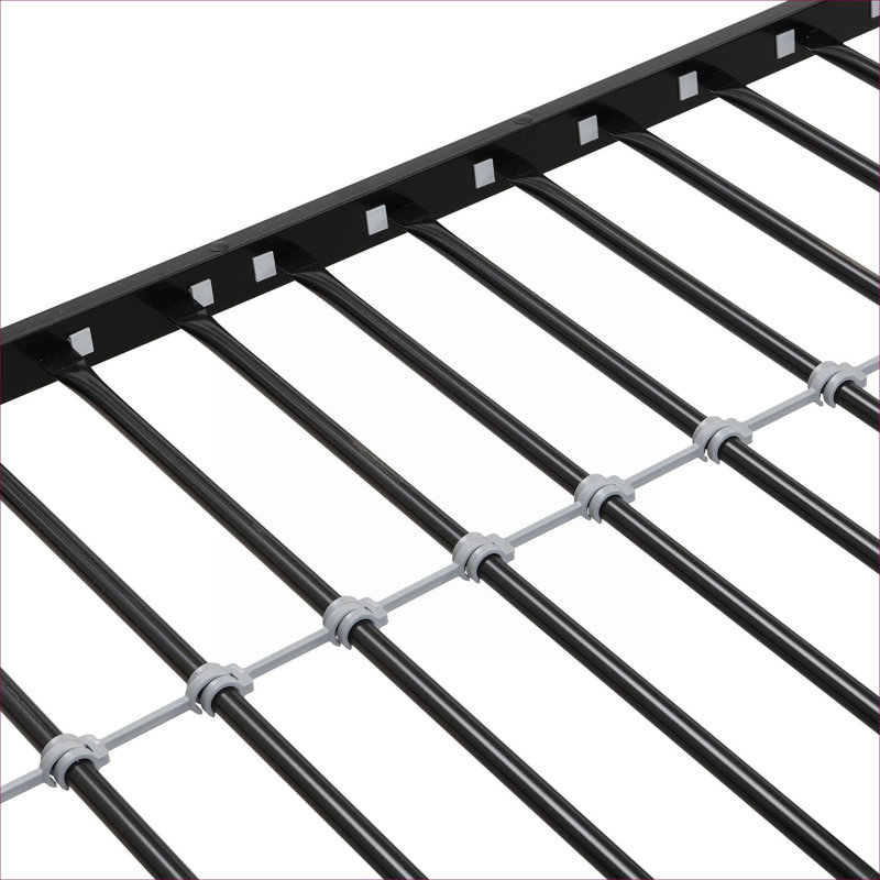 Platform Bunk Bed with Large Under-Bed Storage, Twin Over Full Deep Black and Brown MDF and Metal Construction
