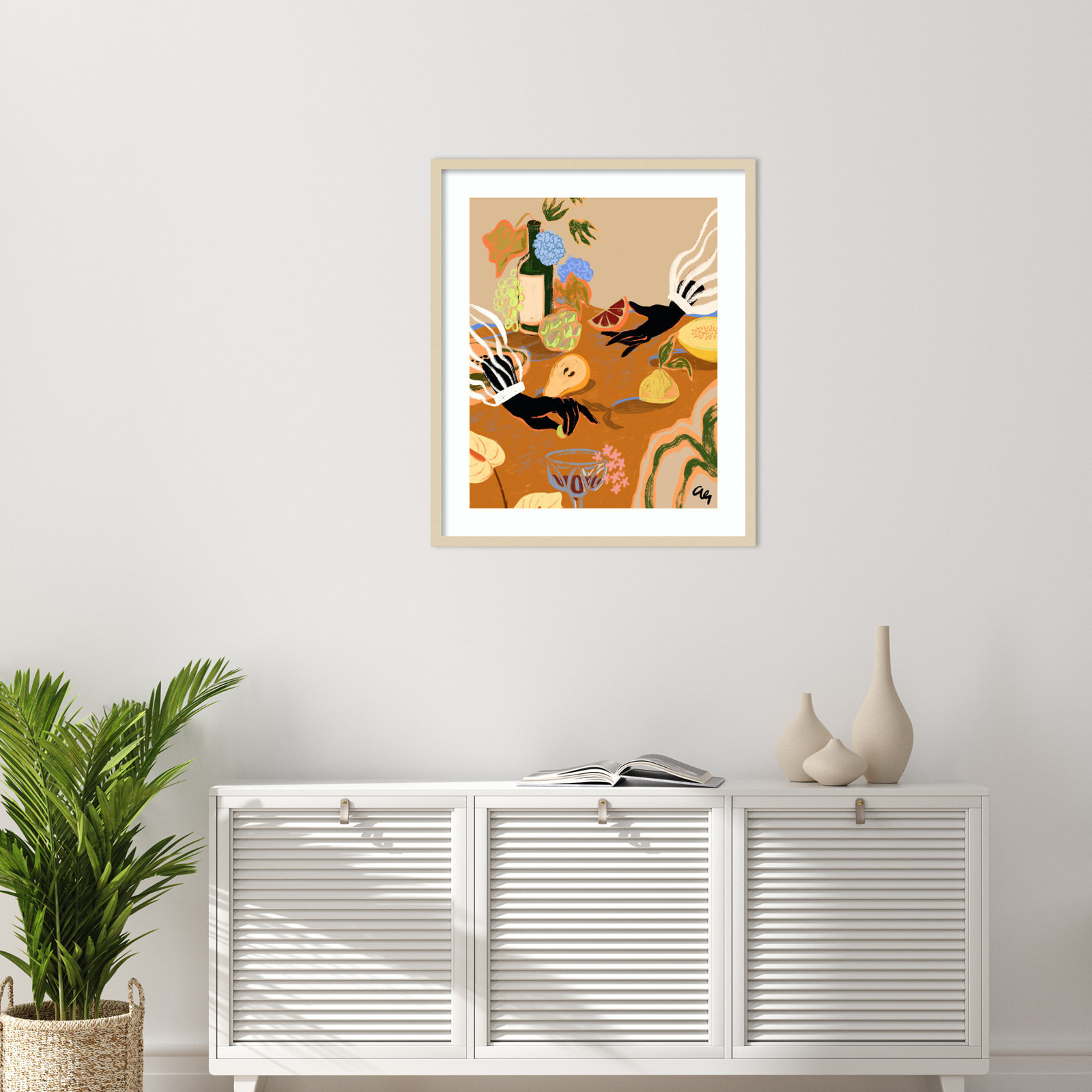 Oberon "Handful of Love (Fruit)" Print, 33" H x 28" W, Brown